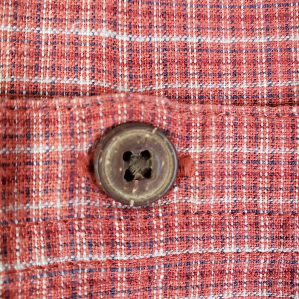 Patagonia Shirt Mens Size Medium Red Plaid Short Sleeve Button Up Hemp - Picture 10 of 12